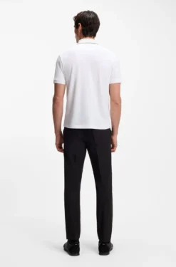 Poloshirt aus Stretch-Baumwolle mit Kontrast-Streifen