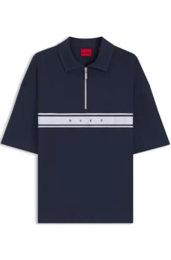 Poloshirt aus Stretch-Baumwolle mit Logo-Tape