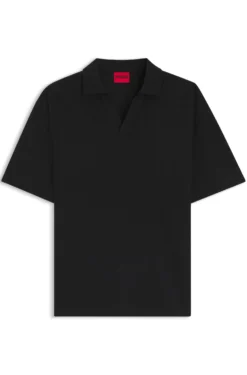 Poloshirt mit Johnny-Kragen und Jacquard-Streifen