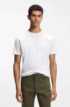 Porsche x BOSS T-Shirt aus merzerisierter Baumwolle mit Grafik-Print auf der Rückseite