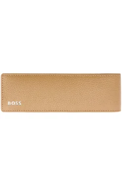 Pouch aus genarbtem Leder für zwei Stifte mit Metall-Logo