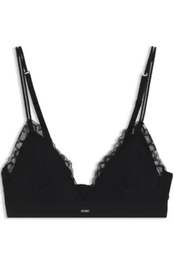 Premium Spitzen-Bralette mit plissiertem Mesh