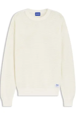 Pullover aus Baumwolle mit perforiertem Strick