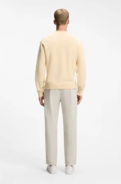 Pullover aus Baumwolle mit Ripp-Details an den Seitennähten