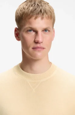 Pullover aus Baumwolle mit Ripp-Details an den Seitennähten