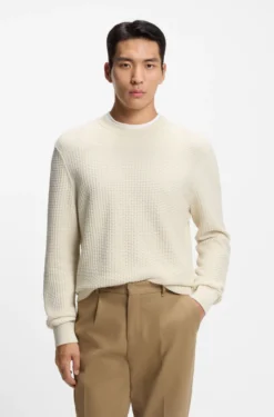 Pullover aus Baumwolle mit Strickstruktur