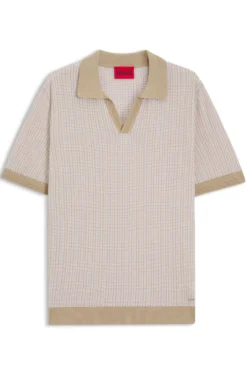 Pullover aus Baumwolle und Leinen mit Johnny-Kragen