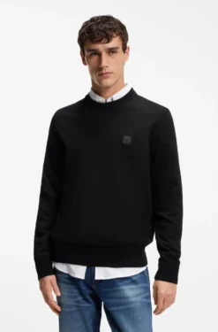 Pullover aus Baumwoll-Mix mit Logo-Patch