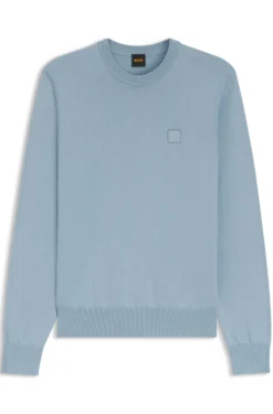 Pullover aus Baumwoll-Mix mit Logo-Patch