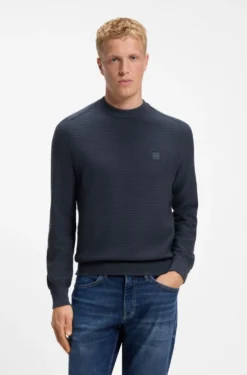 Pullover aus Baumwoll-Piqué mit Logo-Patch