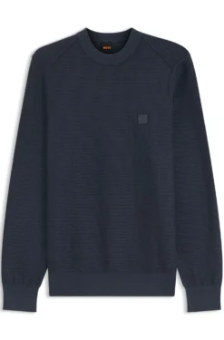 Pullover aus Baumwoll-Piqué mit Logo-Patch