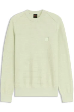 Pullover aus Baumwoll-Piqué mit Logo-Patch