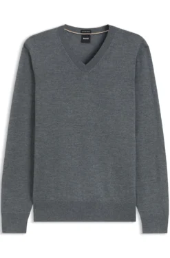 Pullover aus extrafeiner Merinowolle mit V-Ausschnitt