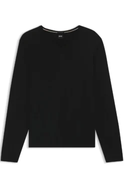 Pullover aus extrafeiner Merinowolle mit V-Ausschnitt