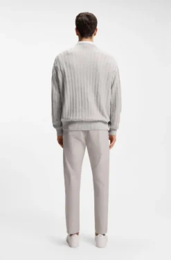 Pullover aus Leinen-Baumwolle mit Strickstruktur