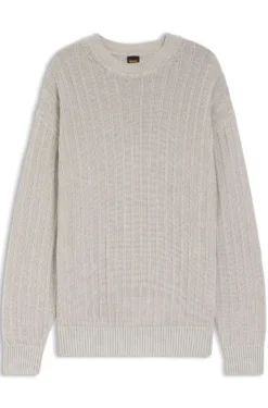 Pullover aus Leinen-Baumwolle mit Strickstruktur