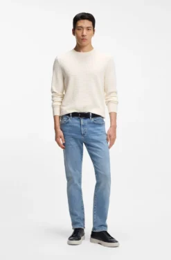 Pullover aus Seide und Baumwolle mit Mikro-Karo-Struktur