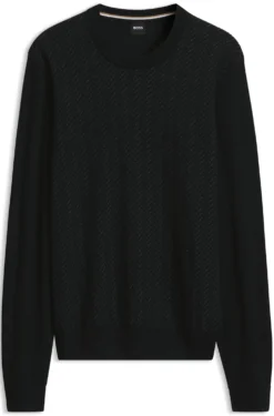 Pullover aus Woll-Mix mit strukturierter Vorderseite