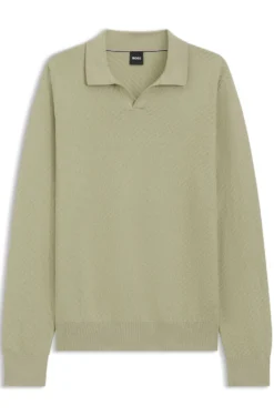 Pullover mit Johnny-Kragen aus Baumwollstrick