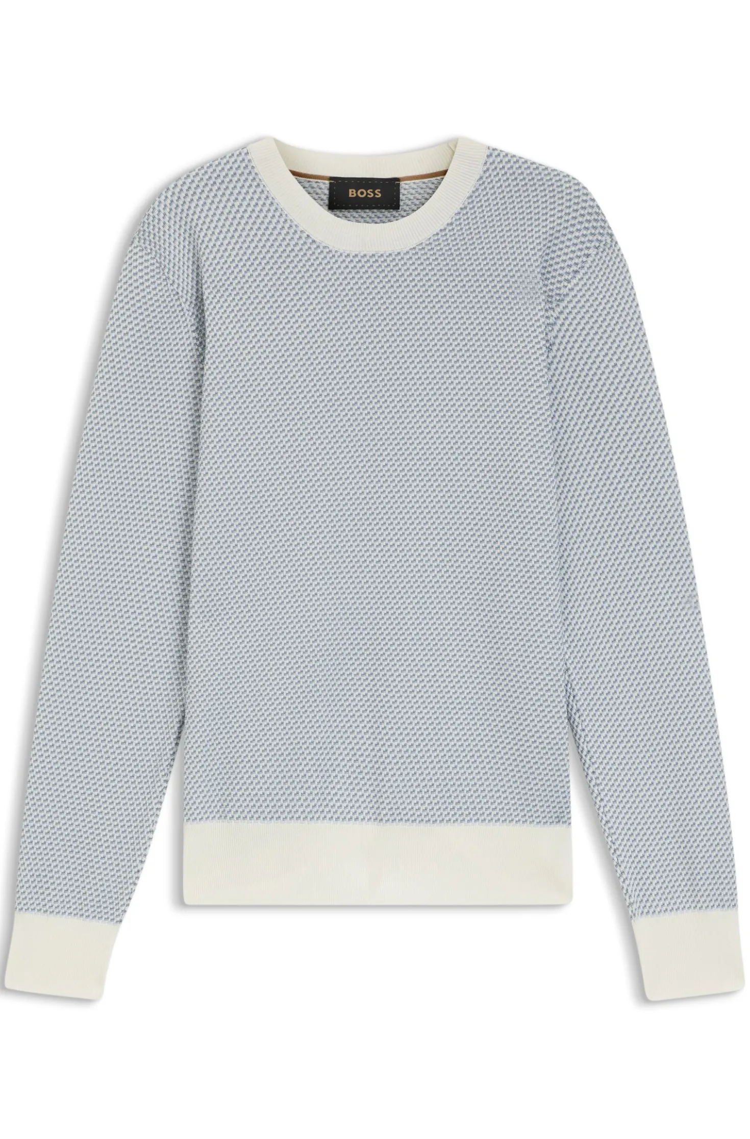 Pullover mit Strick-Struktur aus Seide mit Baumwolle