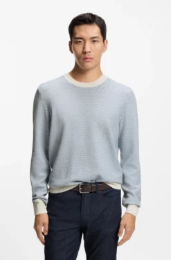 Pullover mit Strick-Struktur aus Seide mit Baumwolle