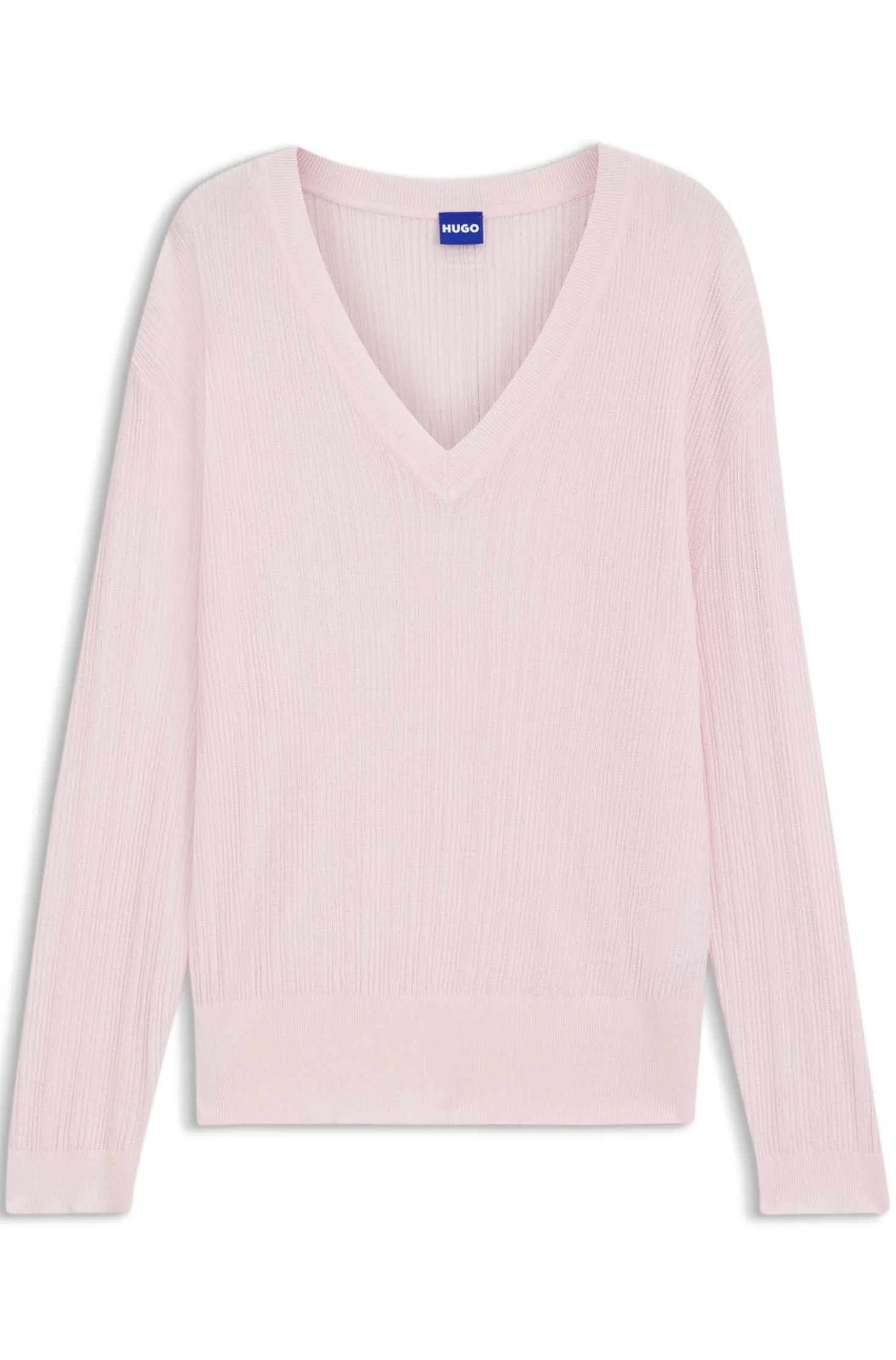 Pullover mit V-Ausschnitt und halbtransparenter Struktur