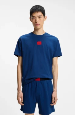 Pyjama aus Stretch-Baumwolle mit Logo-Etiketten