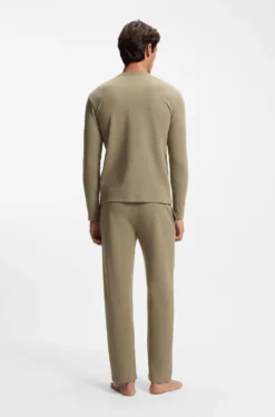 Pyjama-Hose aus Baumwoll-Mix mit gesticktem Logo