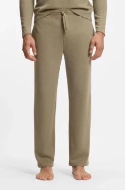 Pyjama-Hose aus Baumwoll-Mix mit gesticktem Logo