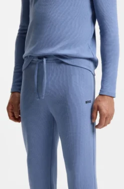 Pyjama-Hose aus Baumwoll-Mix mit gesticktem Logo