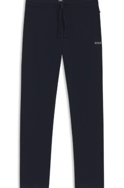 Pyjama-Hose aus Baumwoll-Mix mit gesticktem Logo