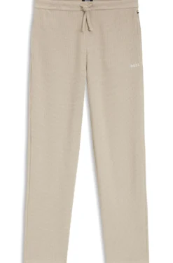 Pyjama-Hose aus Baumwoll-Mix mit gesticktem Logo