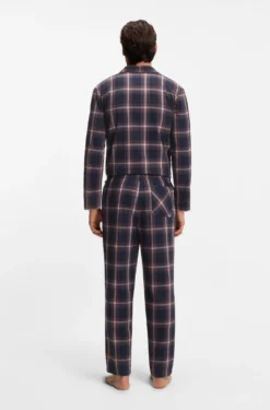 Pyjama-Hose aus Baumwoll-Mix mit tonalem Karo-Muster