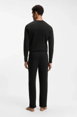 Pyjama-Hose aus Baumwoll-Mix mit gesticktem Logo