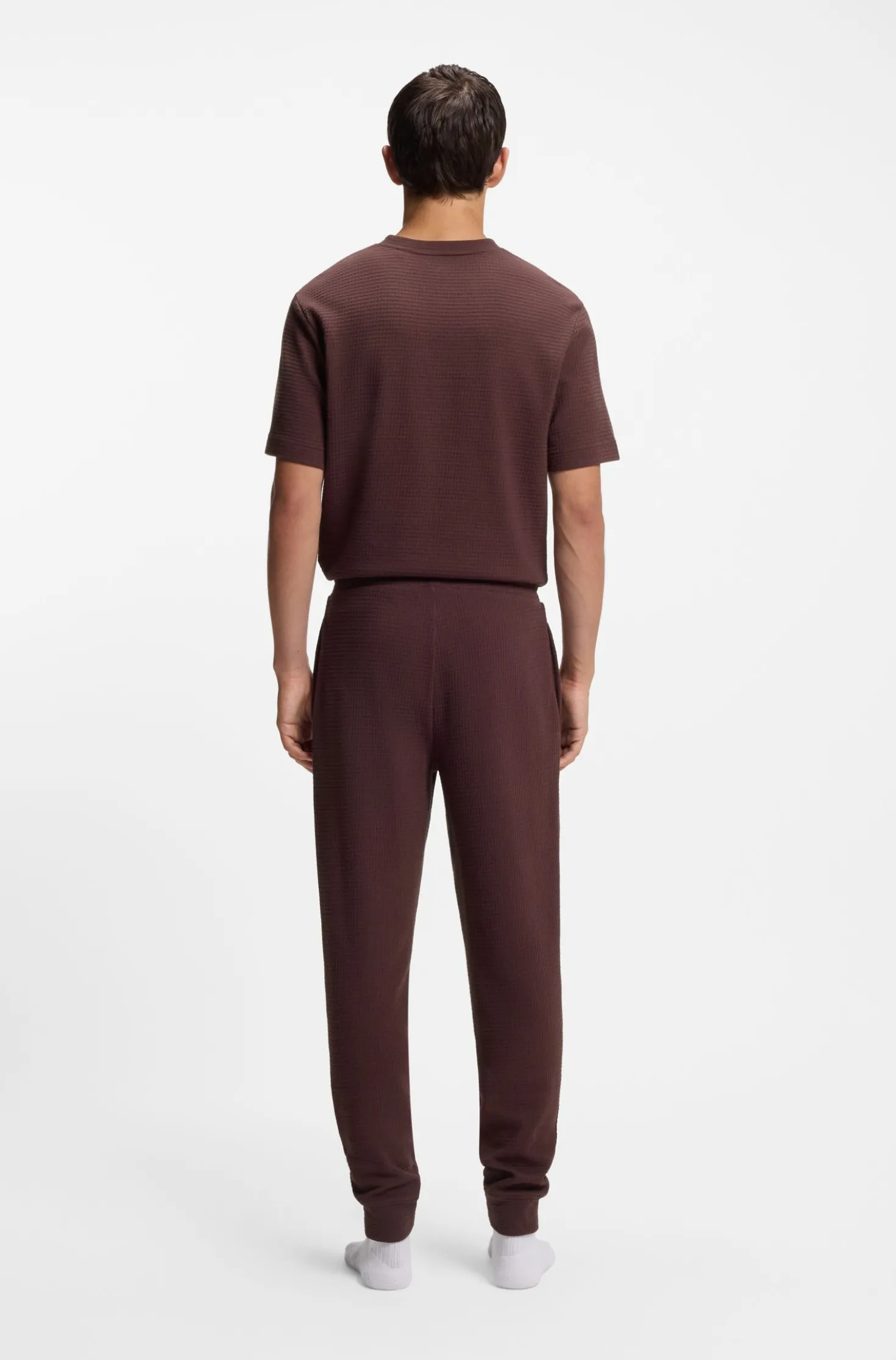 Pyjama-Hose aus Baumwoll-Mix mit Logo-Stickerei