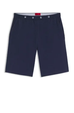 Pyjama-Hose aus geripptem Baumwoll-Mix mit Logo-Bund