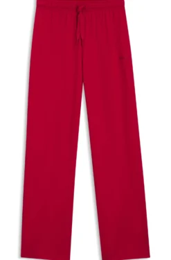 Pyjama-Hose aus Stretch-Baumwolle mit Tunnelzug und Logo-Detail