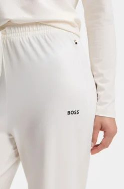 Pyjama-Hose aus Stretch-Baumwolle mit Tunnelzug und Logo-Detail