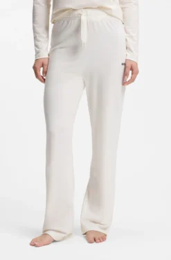 Pyjama-Hose aus Stretch-Baumwolle mit Tunnelzug und Logo-Detail