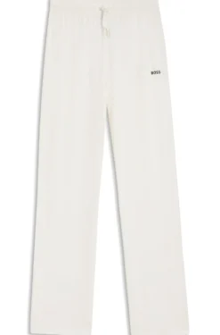 Pyjama-Hose aus Stretch-Baumwolle mit Tunnelzug und Logo-Detail