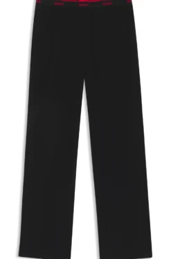 Pyjama-Hose aus Stretch-Baumwolle mit Logos am Bund