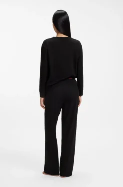 Pyjama-Hose aus Stretch-Baumwolle mit Logos am Bund