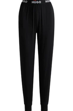 Pyjama-Hose aus Stretch-Jersey mit Logo-Bund und Beinbündchen