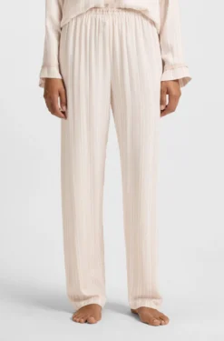 Pyjama-Hose mit Streifen-Dessin und Logo-Besatz