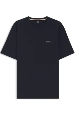 Pyjama-Shirt aus Baumwoll-Mix mit Logo-Stickerei
