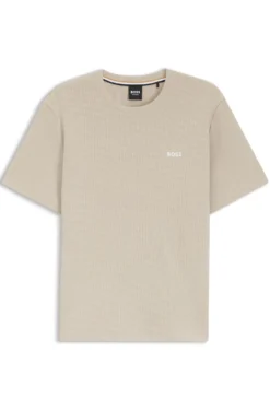 Pyjama-Shirt aus Baumwoll-Mix mit Logo-Stickerei