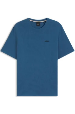Pyjama-Shirt aus Baumwoll-Mix mit Logo-Stickerei
