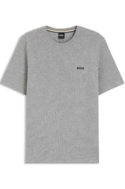 Pyjama-Shirt aus Baumwoll-Mix mit Logo-Stickerei