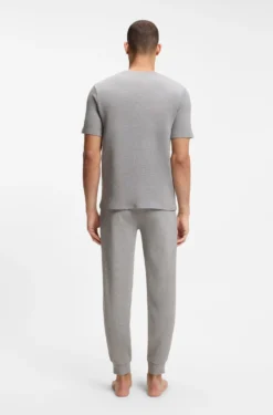 Pyjama-Shirt aus Baumwoll-Mix mit Logo-Stickerei