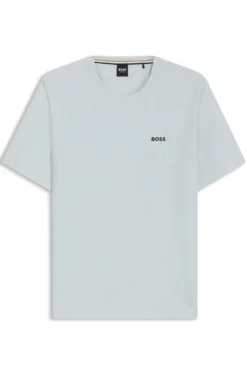 Pyjama-Shirt aus Baumwoll-Mix mit Logo-Stickerei